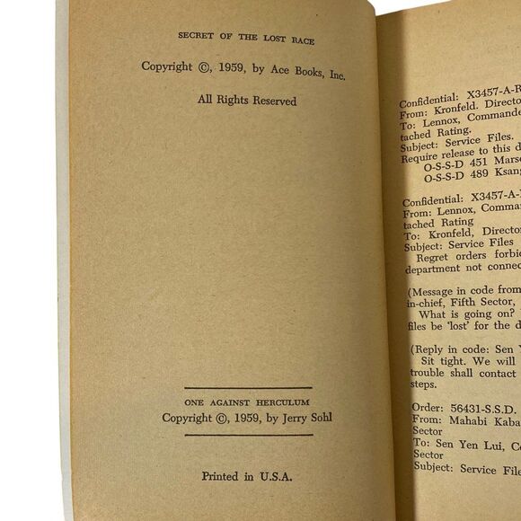 One Against Herculum/Secret of the Lost Race Ace Double Vintage Sci-Fi PB - Picture 8 of 9